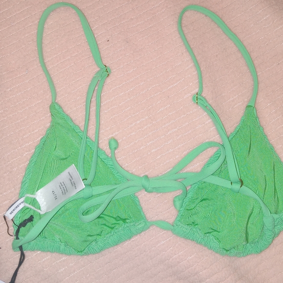 NWT WeWoreWhat Cooper Smocked Green bikini top - Picture 4 of 6